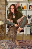 Heritage Needlecord Plaid Relaxed Barrel Pant Khaki & Camel